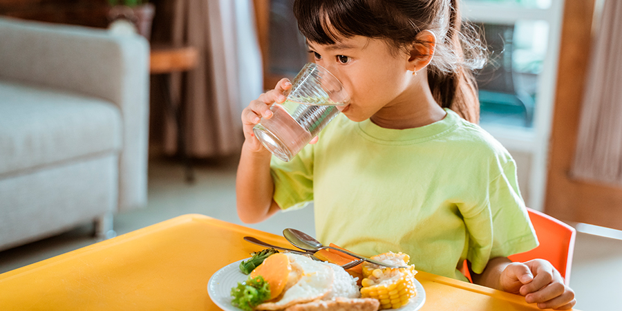 menino com alimentação saudável 